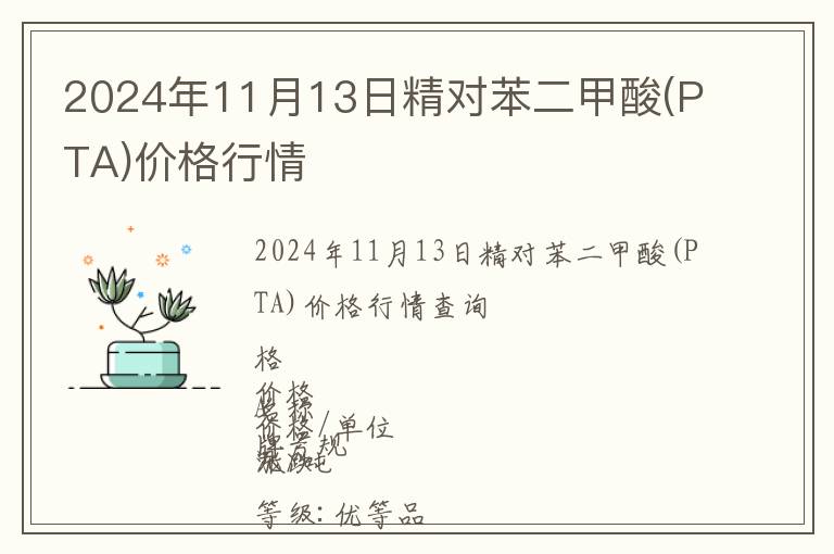 2024年11月13日精對苯二甲酸(PTA)價格行情