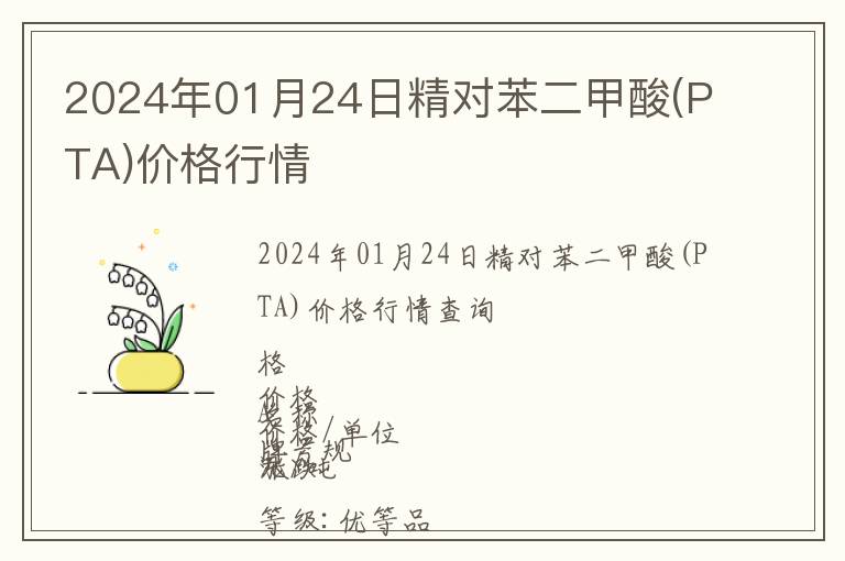 2024年01月24日精對苯二甲酸(PTA)價(jià)格行情