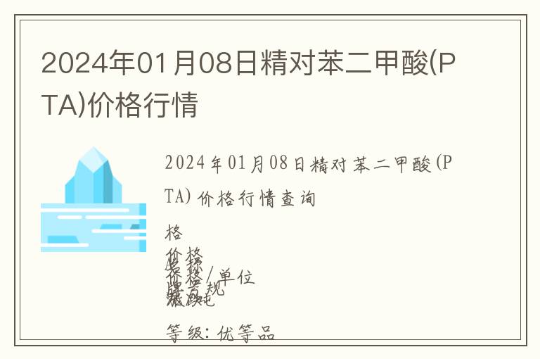 2024年01月08日精對(duì)苯二甲酸(PTA)價(jià)格行情
