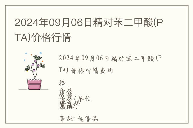 2024年09月06日精對(duì)苯二甲酸(PTA)價(jià)格行情