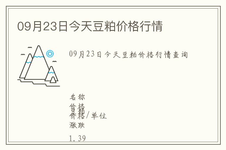 09月23日今天豆粕價(jià)格行情