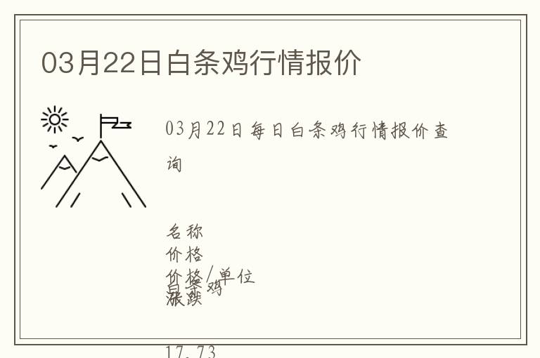 03月22日白條雞行情報(bào)價(jià)
