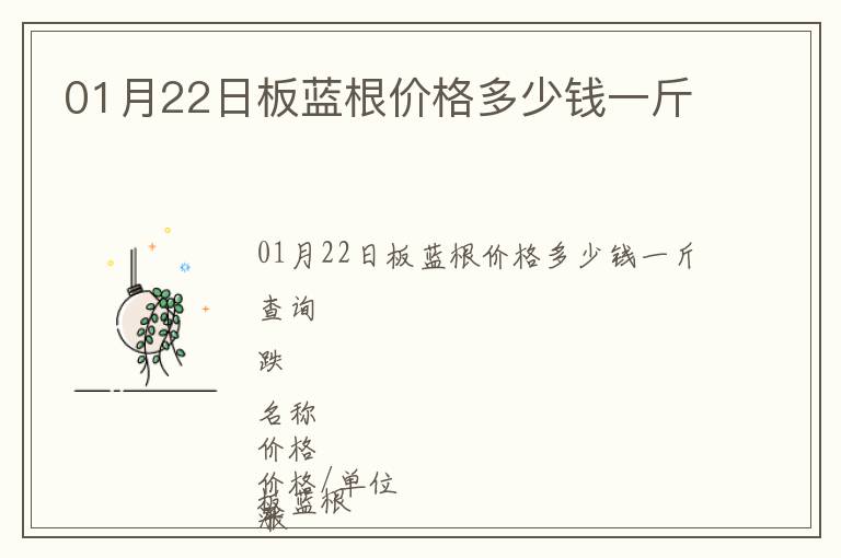 01月22日板藍根價格多少錢一斤