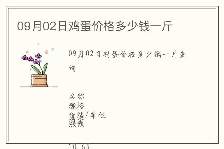 09月02日雞蛋價(jià)格多少錢一斤