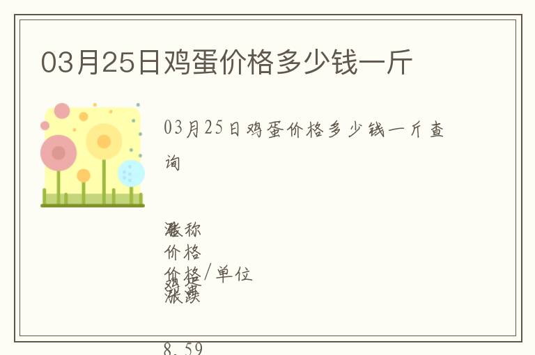 03月25日雞蛋價格多少錢一斤