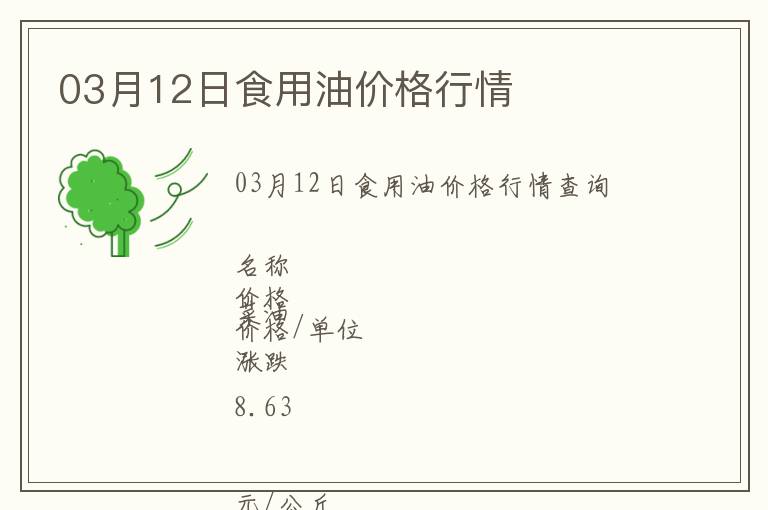 03月12日食用油價(jià)格行情