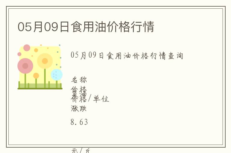 05月09日食用油價(jià)格行情