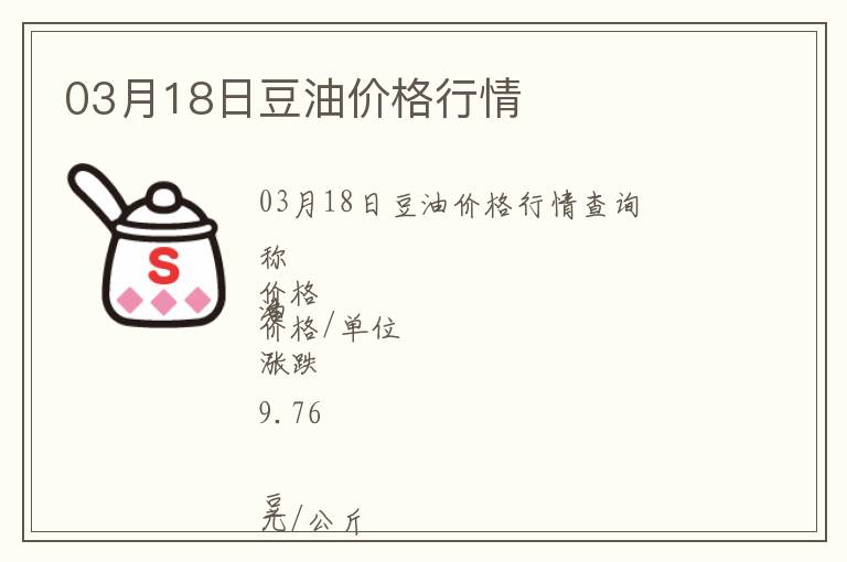 03月18日豆油價(jià)格行情