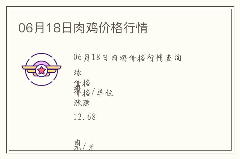 06月18日肉雞價(jià)格行情
