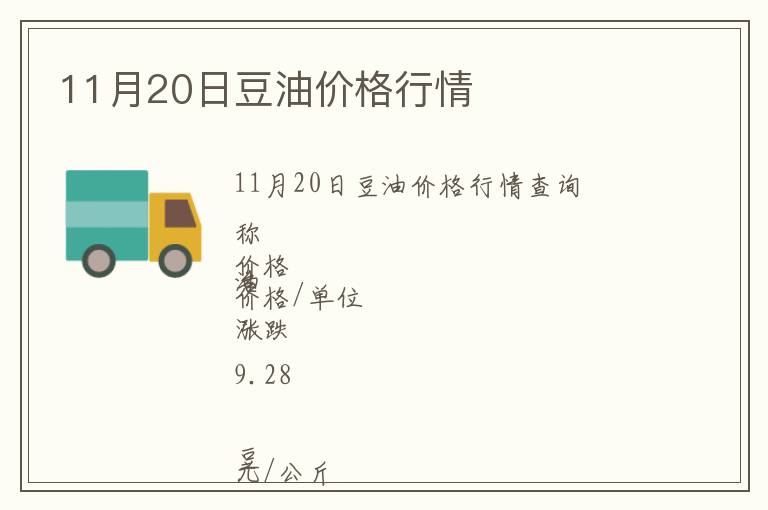 11月20日豆油價(jià)格行情