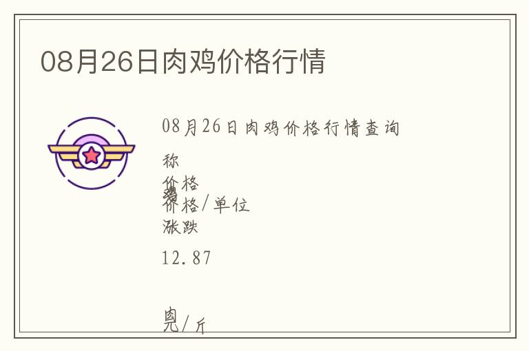 08月26日肉雞價(jià)格行情