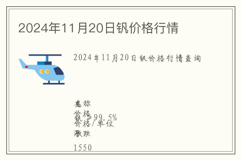2024年11月20日釩價(jià)格行情