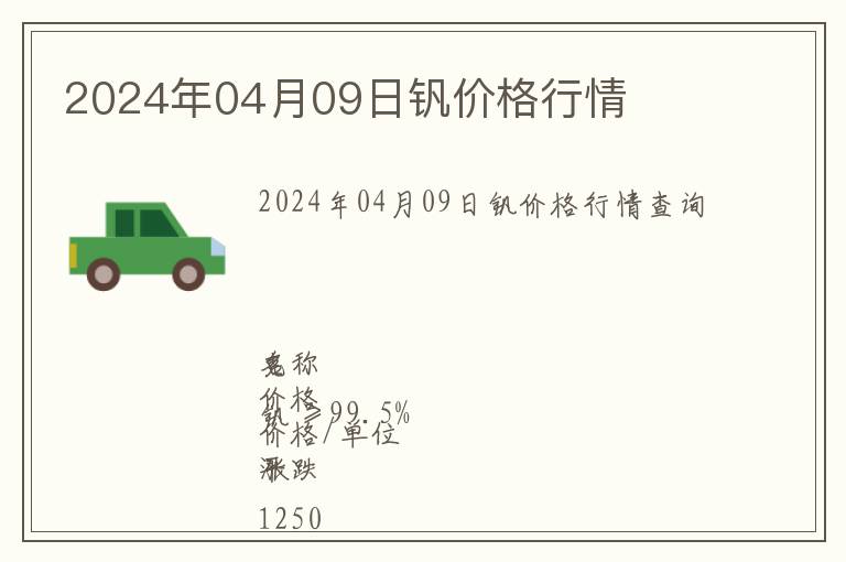 2024年04月09日釩價格行情