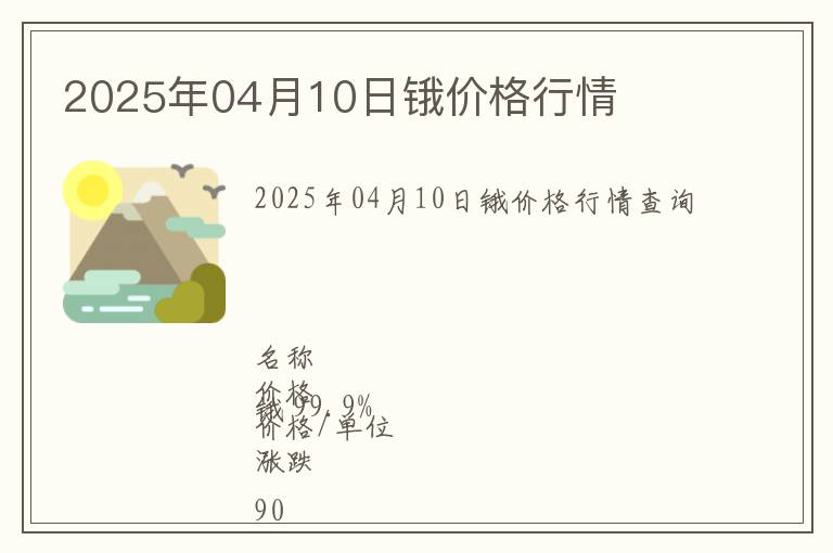 2025年04月10日鋨價(jià)格行情