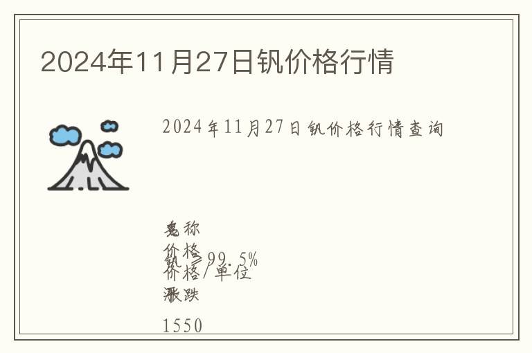 2024年11月27日釩價格行情
