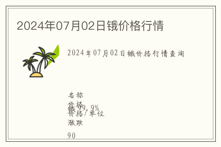 2024年07月02日鋨價格行情