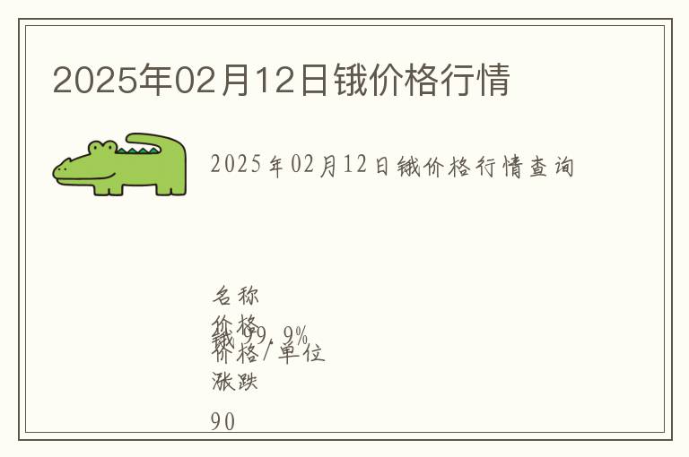 2025年02月12日鋨價(jià)格行情