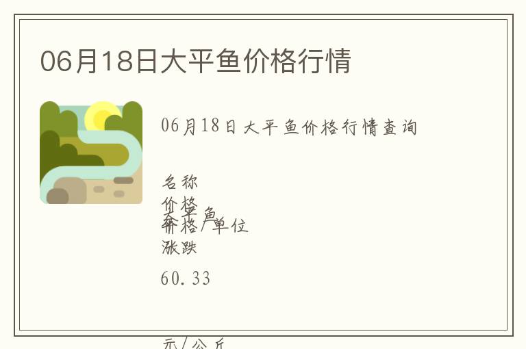 06月18日大平魚(yú)價(jià)格行情