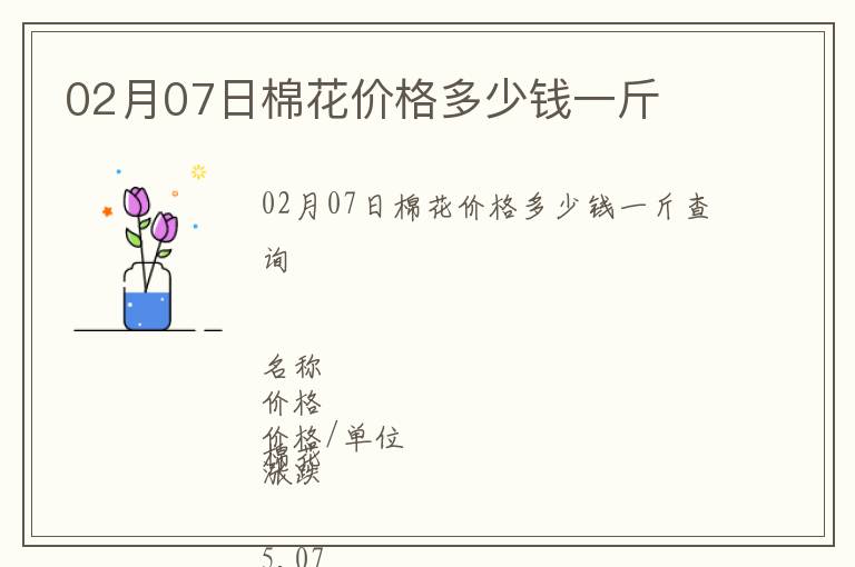 02月07日棉花價格多少錢一斤