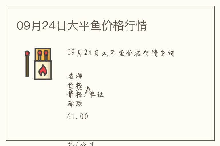 09月24日大平魚價(jià)格行情