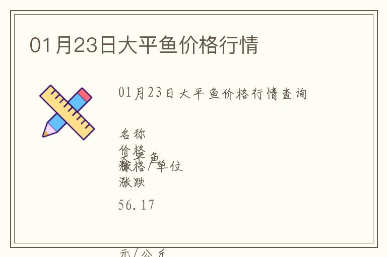 01月23日大平魚價(jià)格行情