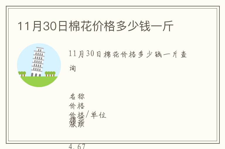 11月30日棉花價格多少錢一斤