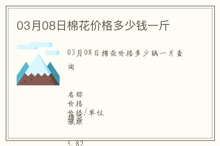03月08日棉花價(jià)格多少錢(qián)一斤