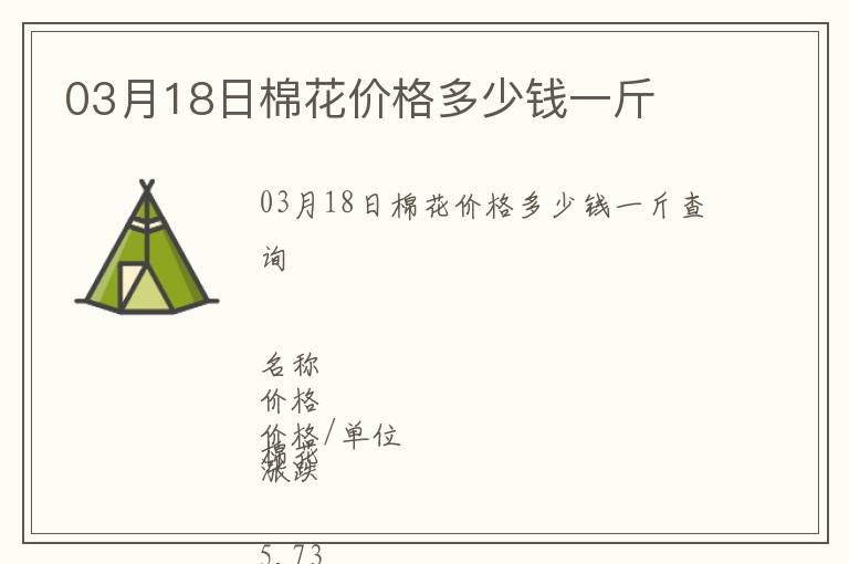03月18日棉花價(jià)格多少錢一斤