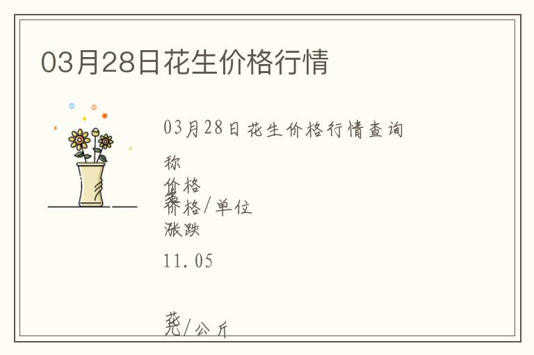 03月28日花生價(jià)格行情