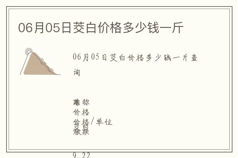06月05日茭白價格多少錢一斤