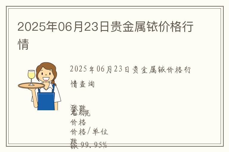 2025年06月23日貴金屬銥價格行情