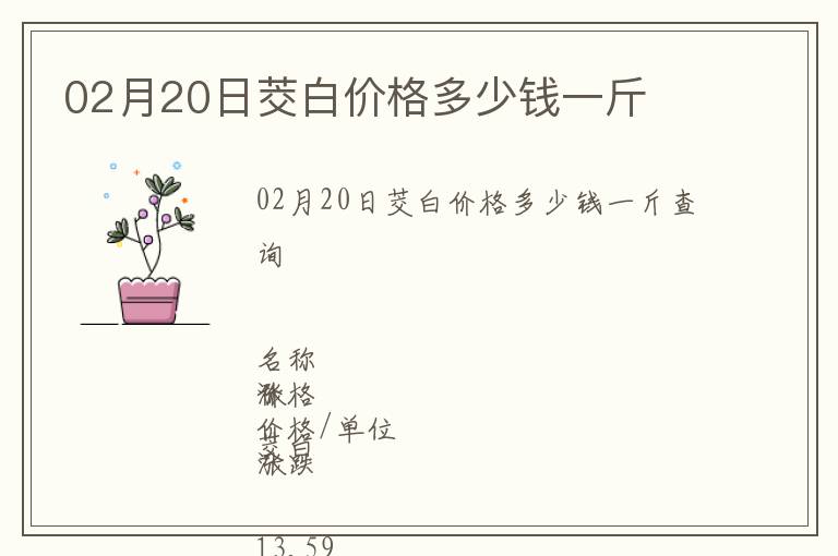 02月20日茭白價格多少錢一斤
