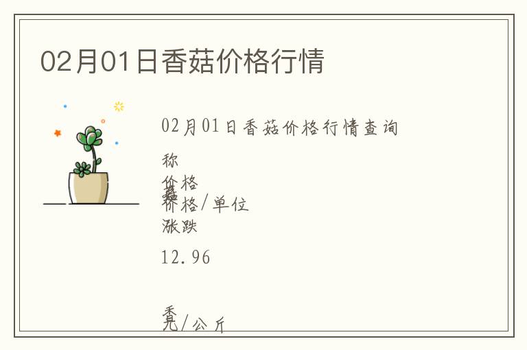 02月01日香菇價(jià)格行情