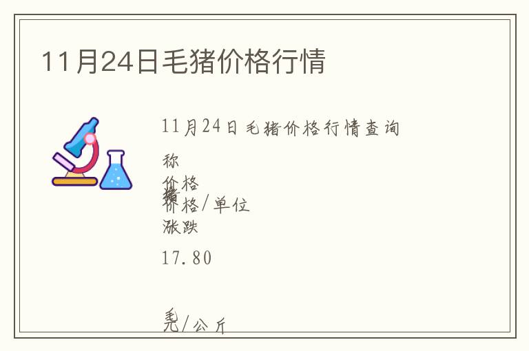 11月24日毛豬價(jià)格行情