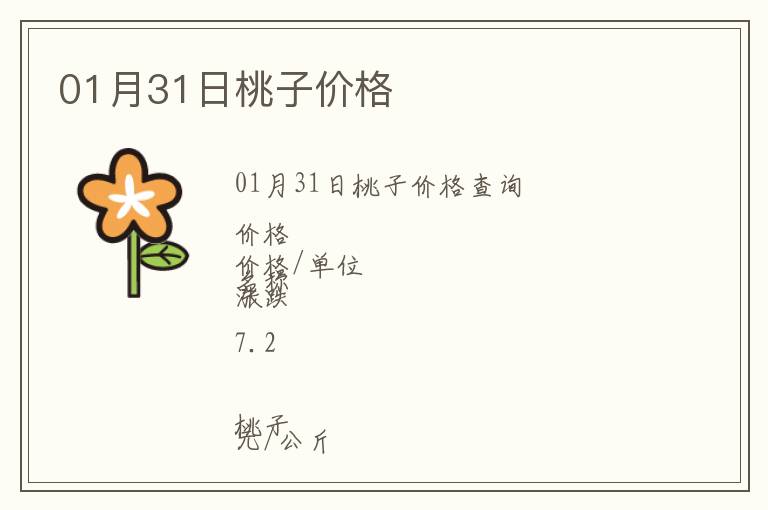 01月31日桃子價(jià)格