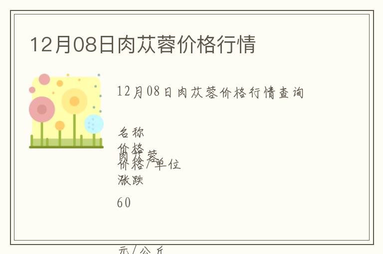 12月08日肉蓯蓉價(jià)格行情