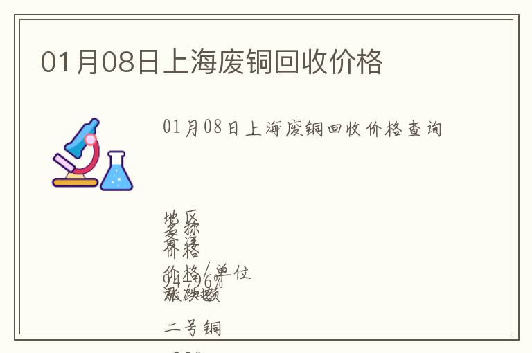 01月08日上海廢銅回收價(jià)格