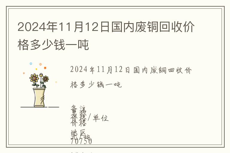 2024年11月12日國(guó)內(nèi)廢銅回收價(jià)格多少錢一噸