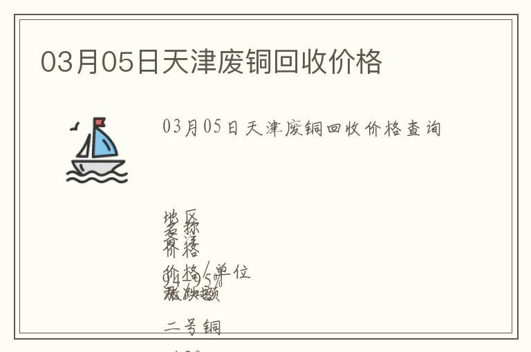 03月05日天津廢銅回收價格