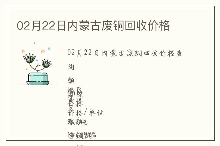 02月22日內(nèi)蒙古廢銅回收價(jià)格