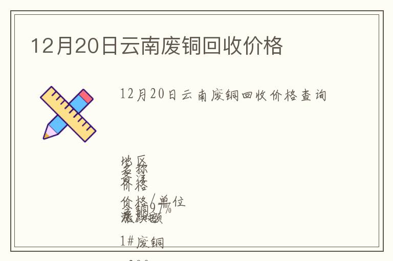 12月20日云南廢銅回收價(jià)格