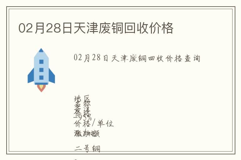 02月28日天津廢銅回收價格