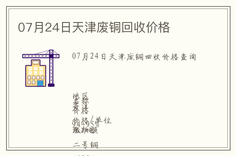 07月24日天津廢銅回收價格