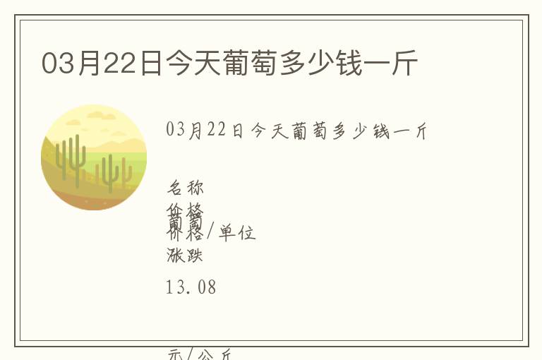 03月22日今天葡萄多少錢(qián)一斤
