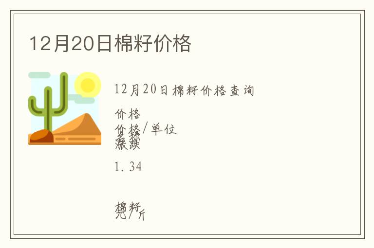 12月20日棉籽價(jià)格