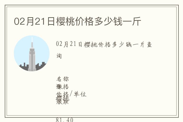 02月21日櫻桃價格多少錢一斤