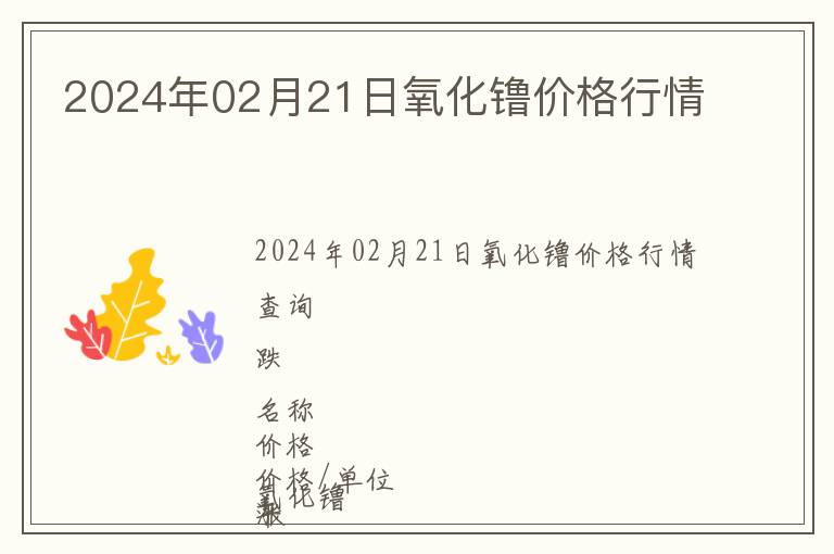 2024年02月21日氧化镥價格行情