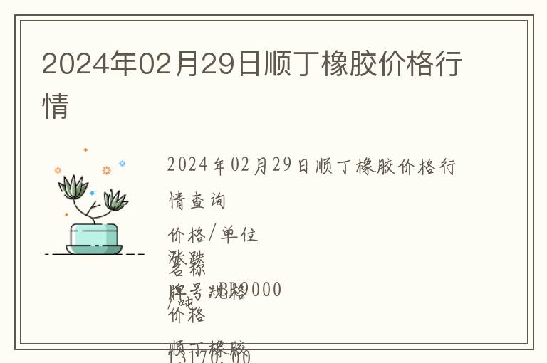 2024年02月29日順丁橡膠價(jià)格行情