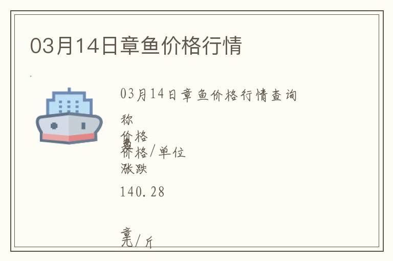 03月14日章魚價(jià)格行情