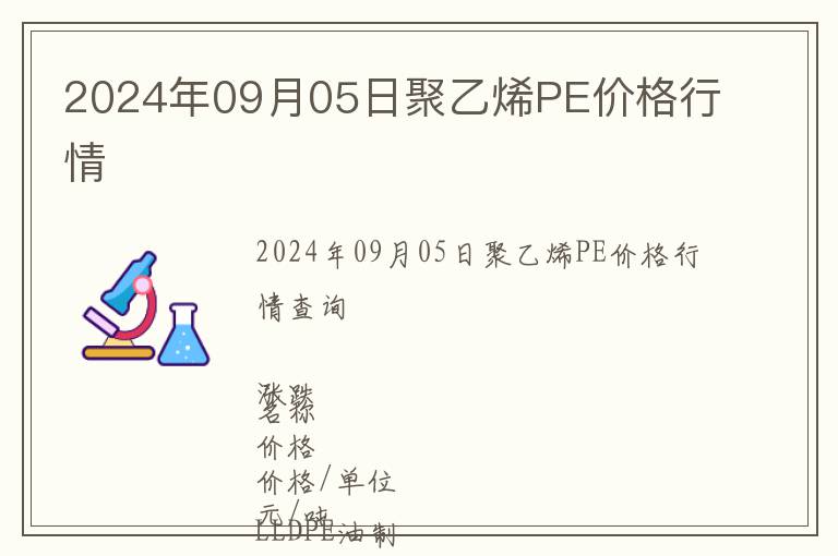 2024年09月05日聚乙烯PE價(jià)格行情